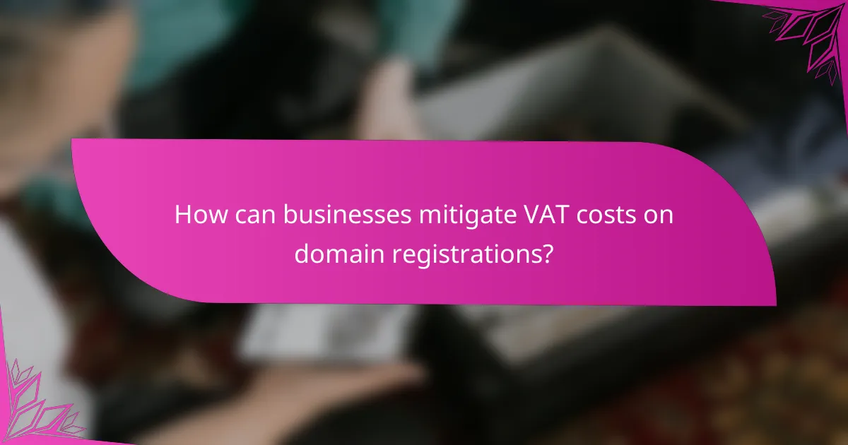 How can businesses mitigate VAT costs on domain registrations?