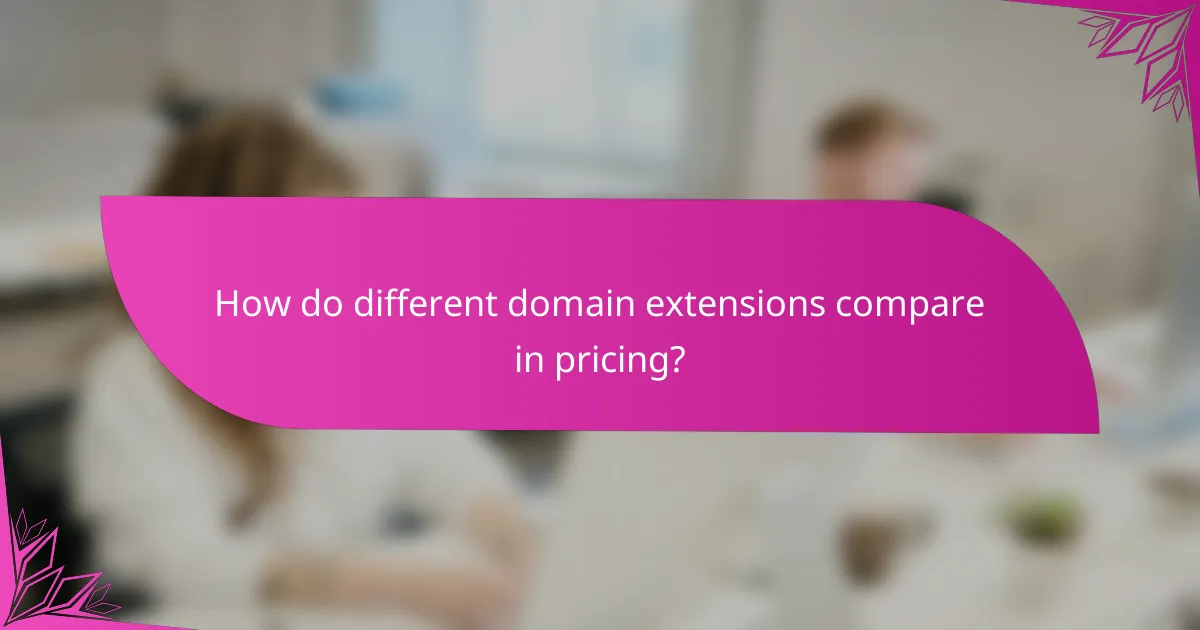How do different domain extensions compare in pricing?