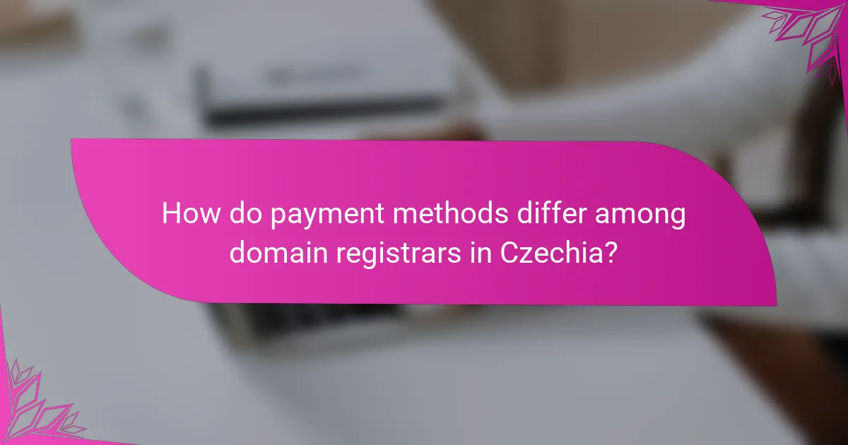 How do payment methods differ among domain registrars in Czechia?