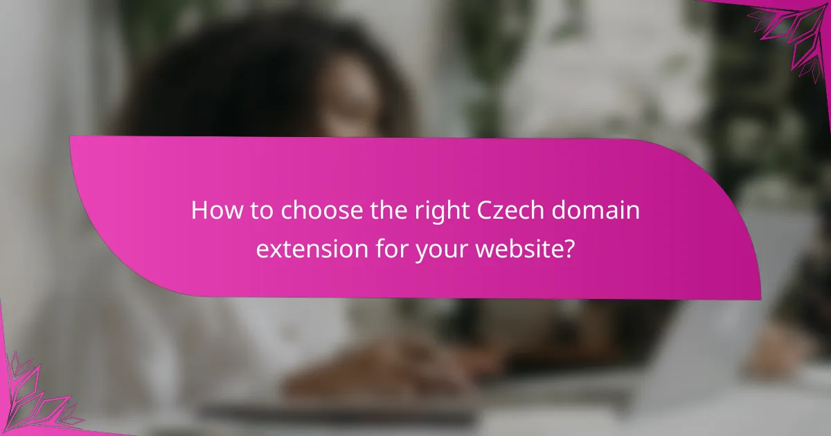 How to choose the right Czech domain extension for your website?