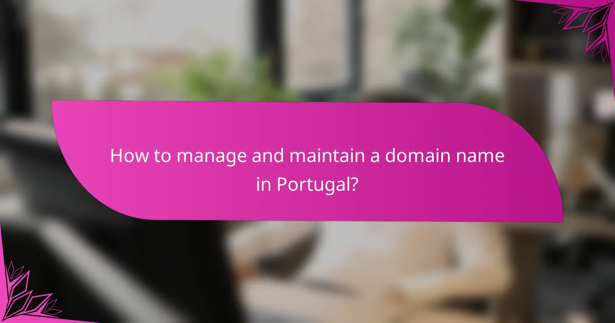 How to manage and maintain a domain name in Portugal?