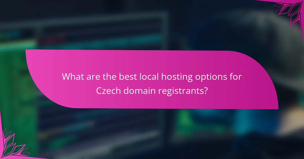 What are the best local hosting options for Czech domain registrants?