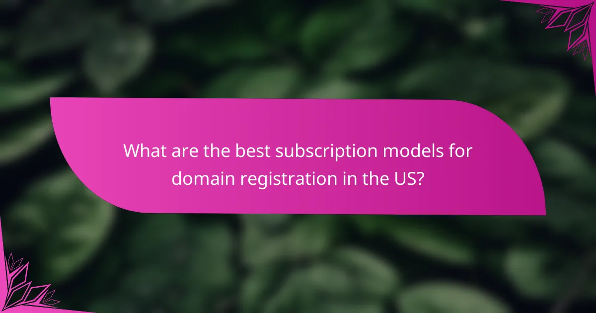 What are the best subscription models for domain registration in the US?