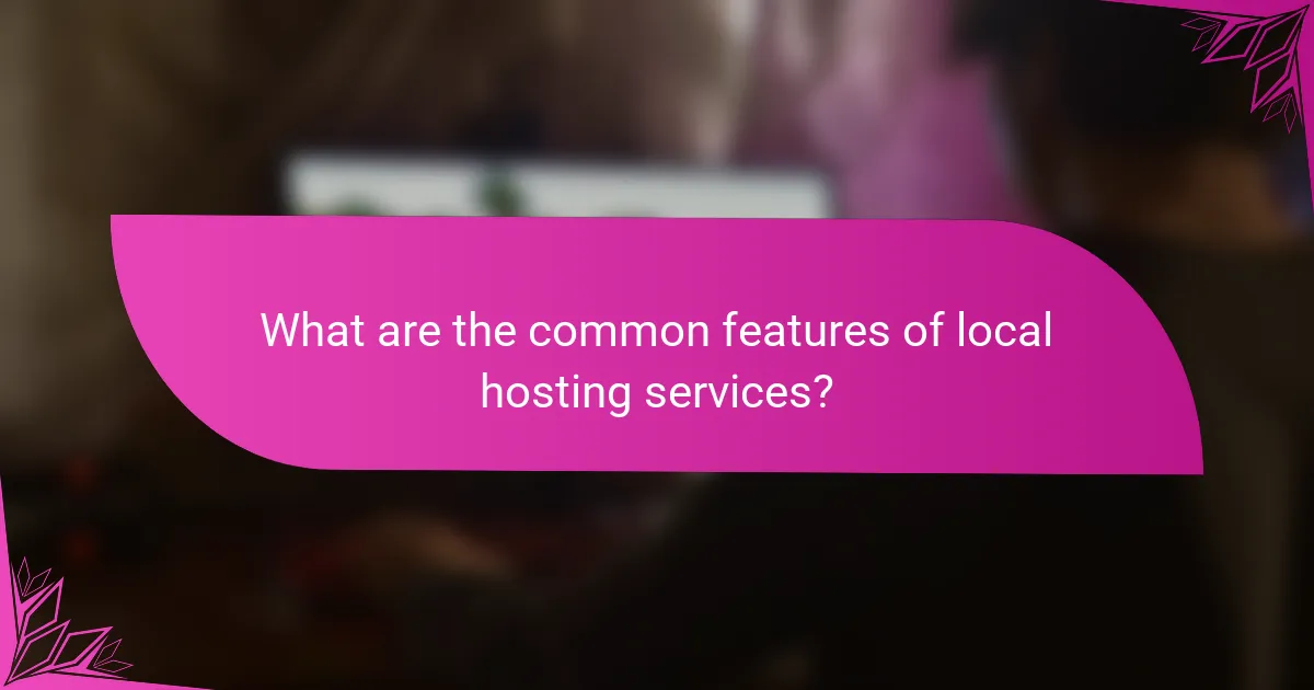 What are the common features of local hosting services?