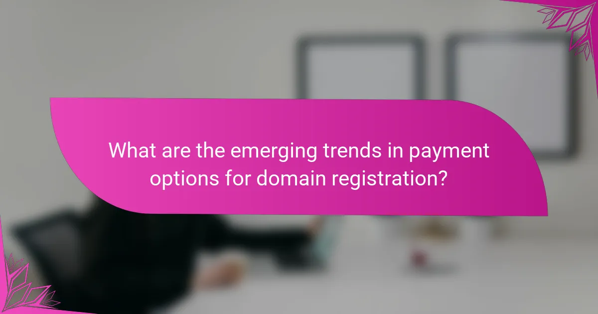 What are the emerging trends in payment options for domain registration?