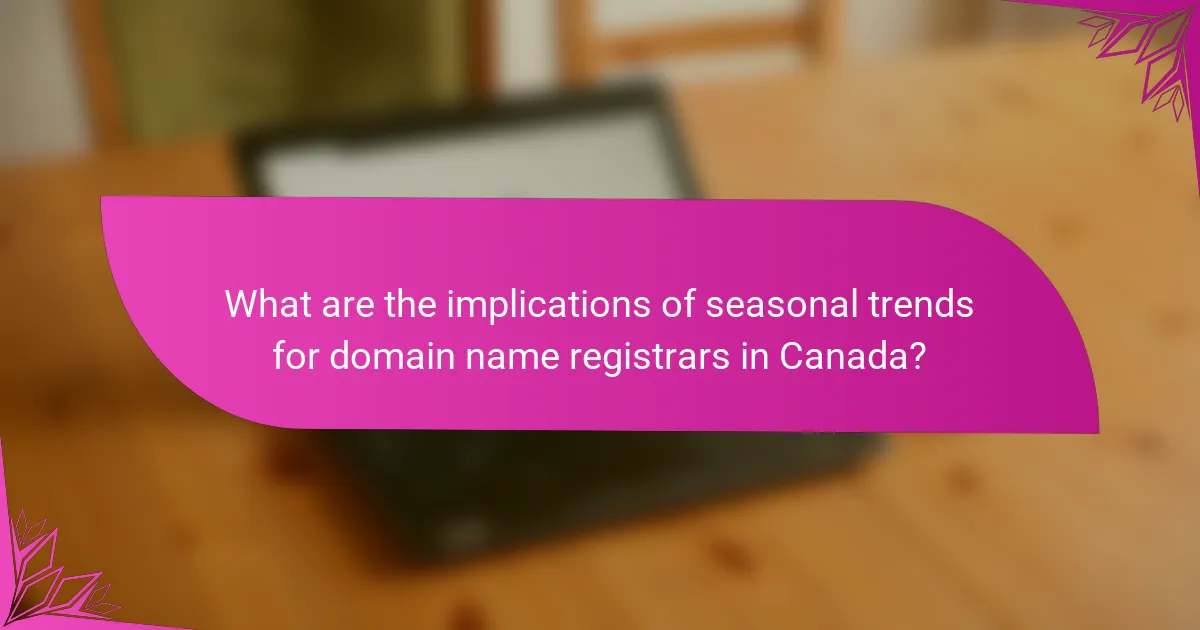 What are the implications of seasonal trends for domain name registrars in Canada?