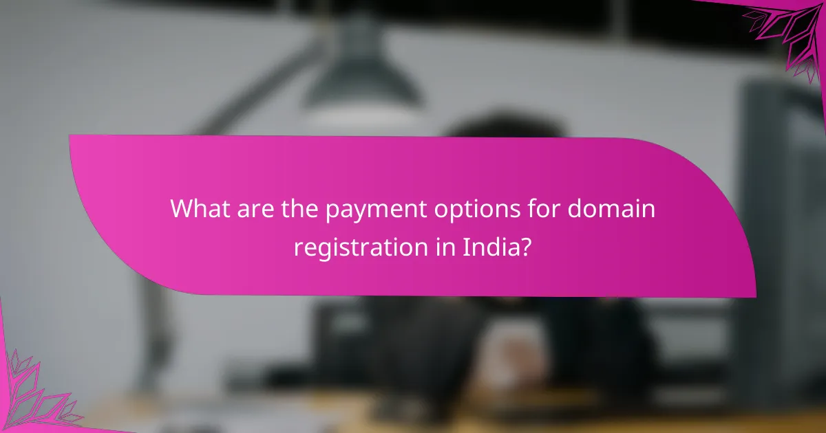What are the payment options for domain registration in India?