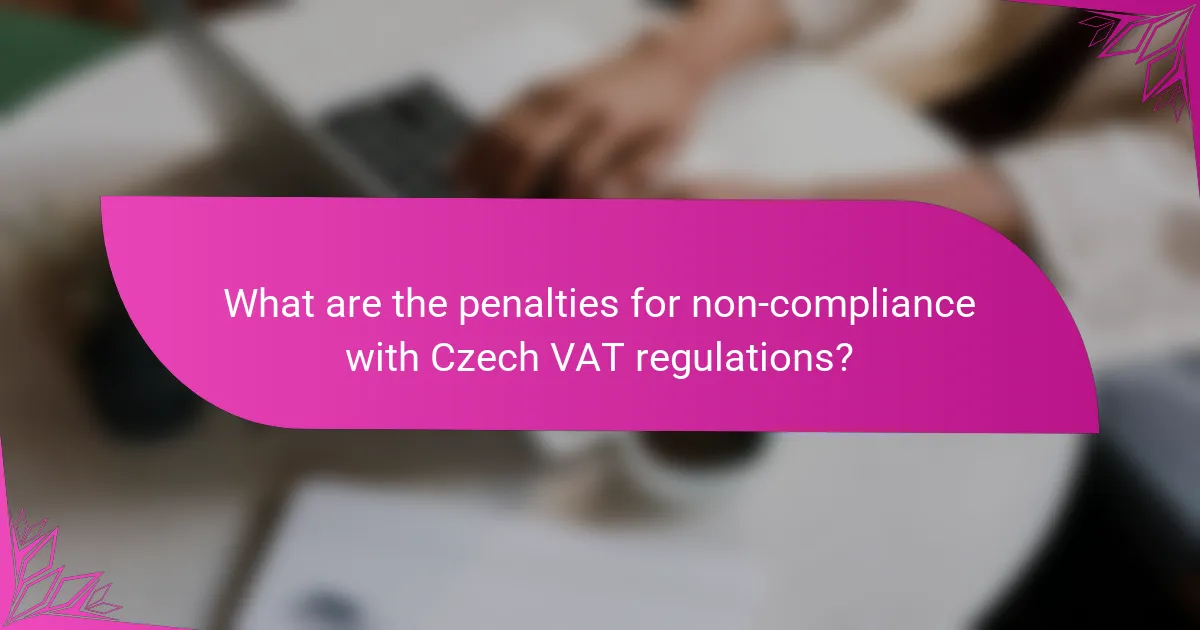 What are the penalties for non-compliance with Czech VAT regulations?