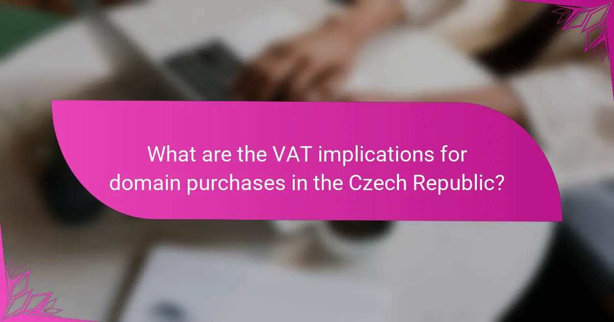 What are the VAT implications for domain purchases in the Czech Republic?