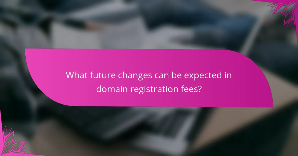 What future changes can be expected in domain registration fees?